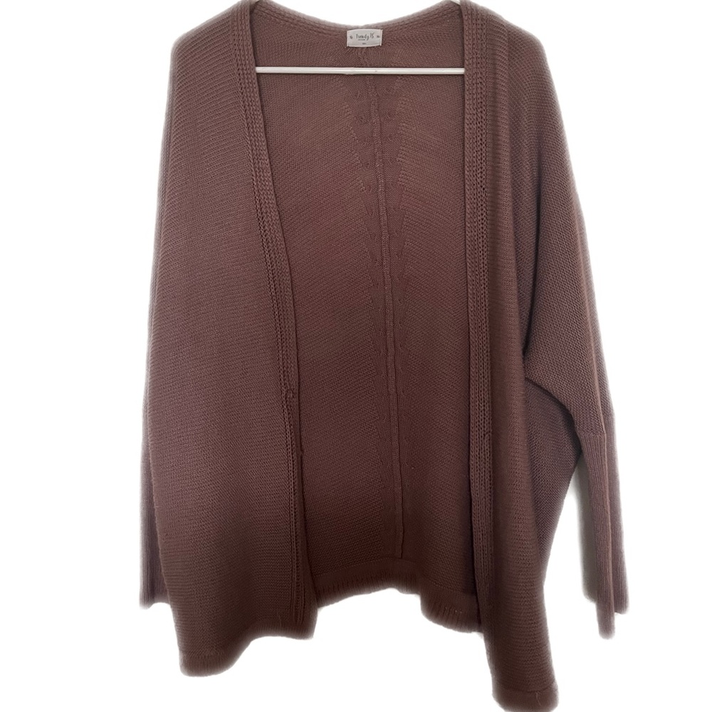 Mauve Pink Long-Sleeved Cardigan